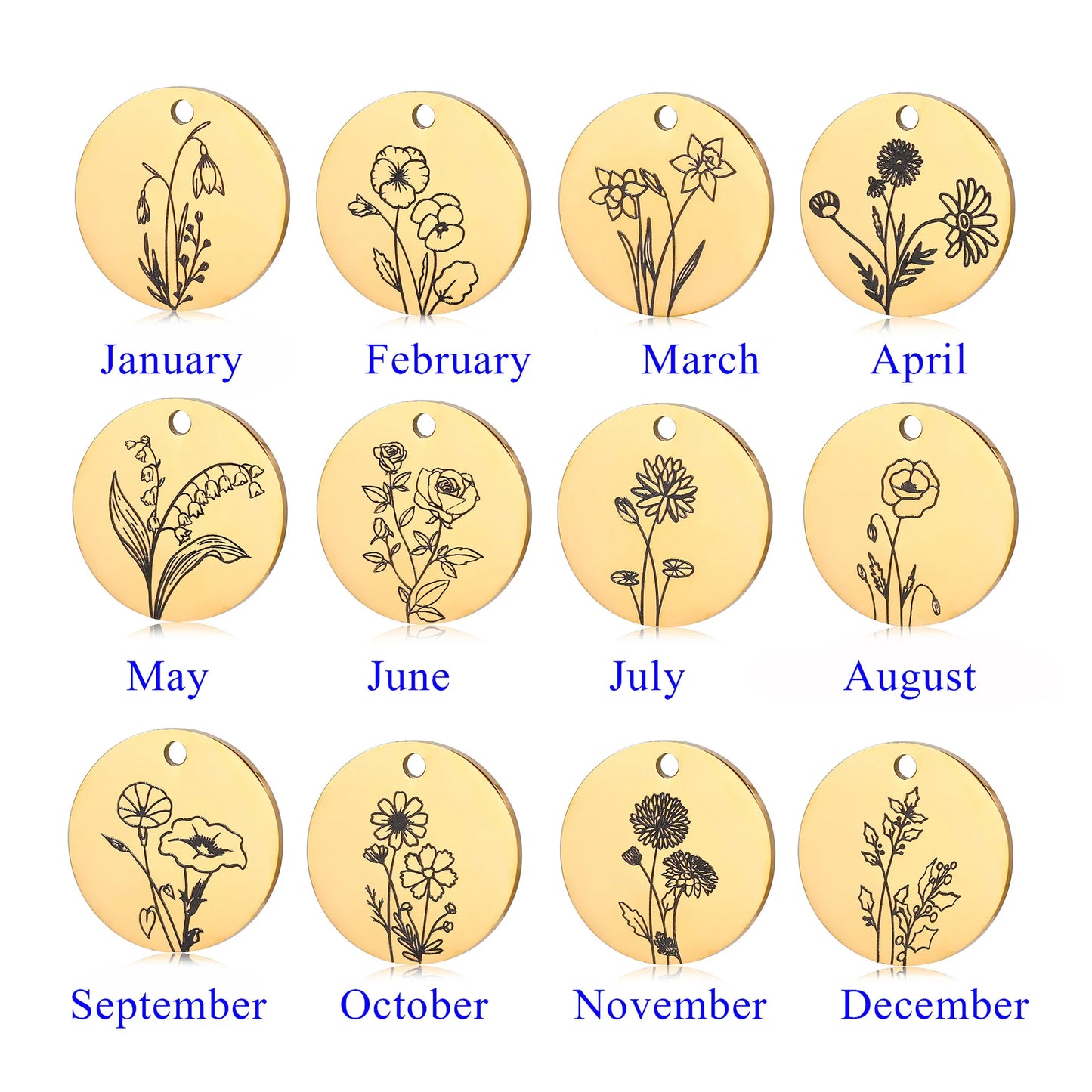 Floral Birth Month Charms