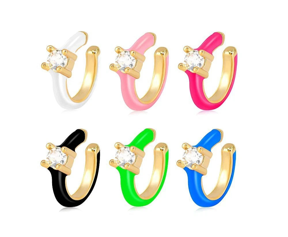 Neon Glow Enamel Non-Piercing Earring Cuff