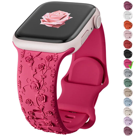 Engraved Floral - Smart Watch Loop Band Strap