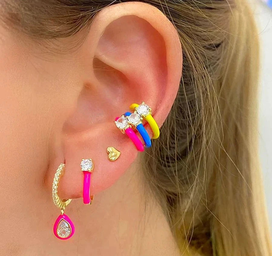 Neon Glow Enamel Non-Piercing Earring Cuff